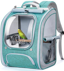 �C���R ���� �o�[�h �g���x���L�����A�[ Pecute Bird Backpack Carrier for Small Birds, Cockatiel, Parrot, Bird Carrier with Standing Perch and Comfy Mat, Breathable & Portable Bird Backpack for Vet Visit, Shopping and Outdoor Adventur �y��