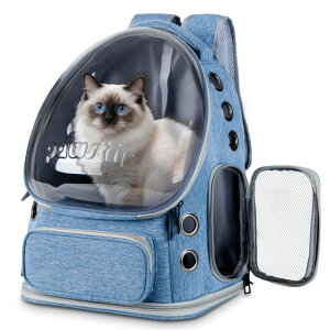 �C���R ���� �o�[�h �g���x���L�����A�[ Pawstrip Cat Backpack Carrier with Large Space Bubble Window, Airline Approved Breathable Pet Carrier for Small Dogs Cats up to 15lbs, Foldable for Travel Hiking & Outdoor Use �y���s�A���i�z