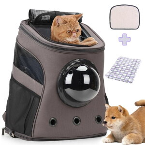 �C���R ���� �o�[�h �g���x���L�����A�[ LOLLIMEOW Large Pet Carrier Backpack, Bubble Backpack Carrier for Fat Cats and Puppies,Airline-Approved(Grey) �y���s�A���i�z