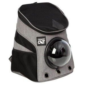 �C���R ���� �o�[�h �g���x���L�����A�[ Fat Cat Backpack Carrier - Airline Approved Cat Carrier with Space Capsule Bubble for for Small Cats, Kitten - Premium Grey Heather Cat Carrier Backpack for Outdoor, Travel, Hiking, Pet Supplie �y��