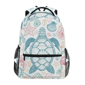 �C���R ���� �o�[�h �g���x���L�����A�[ senya School Backpack Sea Turtle Starfish Shells Bookbag for Boys Girls Travel Bag One Size �y���s�A���i�z