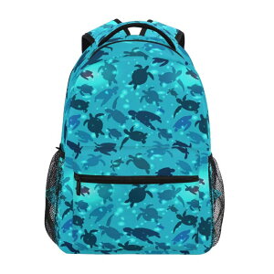 �C���R ���� �o�[�h �g���x���L�����A�[ Qilmy Sea Turtle Laptop Backpack Waterproof College Students Bookbags Middle School Bookbag Computer Daypack for Teen Boys Girls �y���s�A���i�z