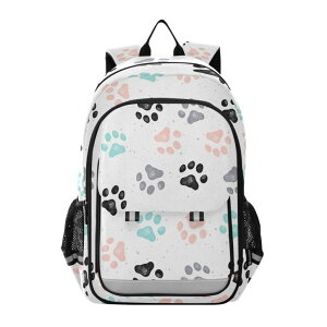 �C���R ���� �o�[�h �g���x���L�����A�[ ALAZA Colorful Dog Paw Prints Laptop Backpack Purse for Women Men Travel Bag Casual Daypack with Compartment & Multiple Pockets �y���s�A���i�z