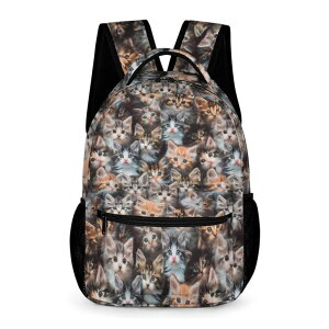 �C���R ���� �o�[�h �g���x���L�����A�[ KOYI Cat Backpack for Kids, Realistic Cute Kitten Cat School Backpack, Girls Cat Backpack for School & Travel, Kids Cat Backpack, Elementary Boys Girls School Backpack, 16.5 Inch �y���s�A���i�z