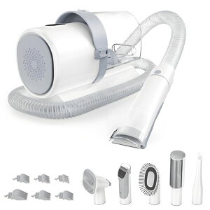 �y�b�g�o���J�� NEWBULIG 5-in-1 Pet Grooming Vacuum Kit, 2.5L Dust Cup, 3 Suction Modes and 5 Groomer Tools, Dog Clippers with Cordless Low Noise for Cats, Dogs Other Animals Hair Trimmer �y���s�A���i�z