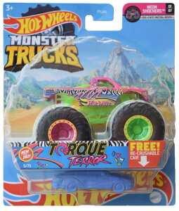 �z�b�g�E�B�[�� �����X�^�[�g���b�N Hot Wheels Monster Trucks Torque Terror, [Pink] Re-Crushable 5/75 Neon Shockers 1/7 �y���s�A���i�z