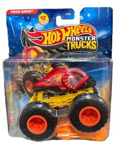 �z�b�g�E�B�[�� �����X�^�[�g���b�N Hot Wheels Monster Trucks Piran-AHHHH [Piranha] Beast Bashers 6/6 (Includes Crushed Car) New for 2026! 1:64 Scale Diecast Toy Vehicle �y���s�A���i�z