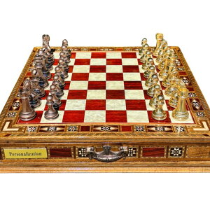 �`�F�X�Z�b�g Handmade Luxury Chess Set ? Metal Chess Pieces with Wooden Storage Board ? Premium Classic Chess Game for Adults and Kids ? Ideal Gift for Men and Women (Medium: 33 x 33 x 7 cm (12.6 x 12.6 x 2.8)) �y���s�A���i�z