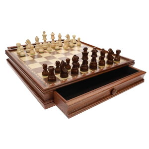 �`�F�X�Z�b�g WE Games Wood French Staunton Chess & Checkers Set with 15 in. Board & Weighted Pieces - 3 in. King �y���s�A���i�z