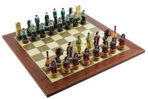 �`�F�X�Z�b�g American West Chessmen, Cowboys & Indians with Stuyvesant Street Chess Board from Spain �y���s�A���i�z
