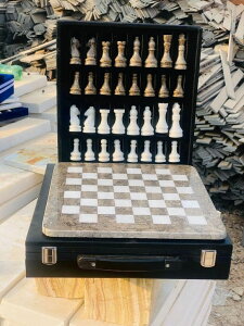 �`�F�X�Z�b�g 15 Inch Marble Chess with 32 Pieces, Packed in Rexine Box (Grey White) �y���s�A���i�z