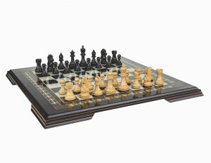 �`�F�X�Z�b�g Luxury Handmade Chess Set, Wooden Chessmen EBONISED Mosaic Black, Extra Queens �y���s�A���i�z