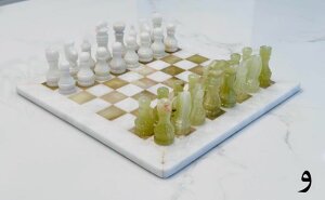 �`�F�X�Z�b�g Wow?Brand?Vintage Marble Chess Set ? 15�� Board (White Base & Green Pieces) ? Premium Natural Marble & Onyx, Elegant Home D?cor or Gift for Chess Lovers �y���s�A���i�z
