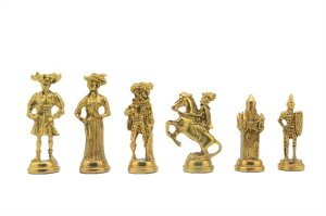 �`�F�X�Z�b�g GiftHome Metal Chess Pieces Big Size Historical Handmade Spanish Royal Guard Figures King 8.5 cm (Board is Not Included,Only 32 Chess Pieces) (Gold-Silver) �y���s�A���i�z
