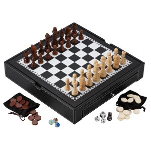 �`�F�X�Z�b�g Mainstreet Classics Broadway 5-in-1 Combo Board Game Set: Chess, Checkers, Backgammon, Chinese Checkers, and Dice Games �y���s�A���i�z