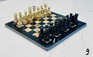 �`�F�X�Z�b�g Vintage Marble Chess Set 12 (Black (Base) & Green) �y���s�A���i�z