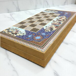 �`�F�X�Z�b�g 19.7 Handmade Backgammon Chess Set ? Traditional Persian Khatam | Luxury Wooden Inlaid Game Board | Gift for Him, Dad, Birthday �y���s�A���i�z