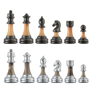 �`�F�X�Z�b�g Bobby Fischer Series Metal & Acrylic Chess Set with 3.5 in. King ? Premium Weighted Chess Pieces Only, Unique Staunton Chess Pieces, Luxury Chess Set for Adults �y���s�A���i�z