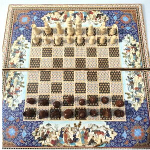 �`�F�X�Z�b�g 19.7 Handmade Backgammon Chess Set ? Traditional Persian Khatam Design | Luxury Wooden Inlaid Game Board | Gift for Him, Dad, Husband �y���s�A���i�z