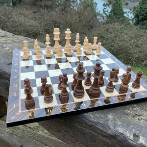 �`�F�X�Z�b�g Luxury Chess Set Gambit Chess Board 14.5inch Handmade Staunton Hand Carved Wooden Chess Pieces, Decorative Gift Idea for Dad, Husband, Son and Anyone for Birthday �y���s�A���i�z