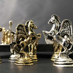 �`�F�X�Z�b�g Chess Set ?Mythology Chessmen Hand Carved Chess Pieces Handmade Wooden Chess Board 10x10, Decorative Gift Idea for Dad, Husband, Son and Anyone for Birthday �y���s�A���i�z