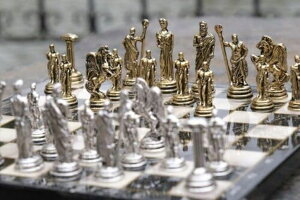 �`�F�X�Z�b�g Chess Set Vintage ?Mythology Chessmen Handcrafted Chess Pieces Handmade Wooden Chess Board 10x10 Decorative Gift Idea for Dad, Husband, Son and Anyone for Birthday �y���s�A���i�z
