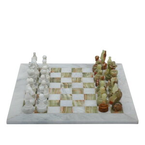 �`�F�X�Z�b�g Handmade Stone Chess (15 x 15, White/Green) �y���s�A���i�z