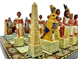 �`�F�X�Z�b�g Luxury Rome vs Egypt Chess Set ? Hand-Painted Metal Pieces & 14.5�h Wooden Board | Handmade Historical Gift for Men, Dad, Husband �y���s�A���i�z