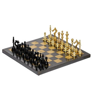 �`�F�X�Z�b�g Collectible Brass Chess Set Chess Board Chess Game Table Chess Pieces Large Premium Brass Chess Set for Adults, Kids�c (14X14X5 Inches) �y���s�A���i�z