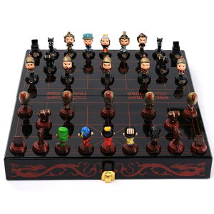 �`�F�X�Z�b�g 15.7-inch Travel Chess Set, Chinese Chess Set with Folding Chess Board and Storage Box -32 Resin Figurines, Collectible Business Gift (Deluxe) �y���s�A���i�z