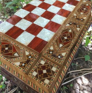 �`�F�X�Z�b�g Deluxe Backgammon Chess Set for Adults ? Solid Inlaid Wooden Board | Handmade 2-in-1 Game Board Set | Unique Gift for Dad or Husband �y���s�A���i�z