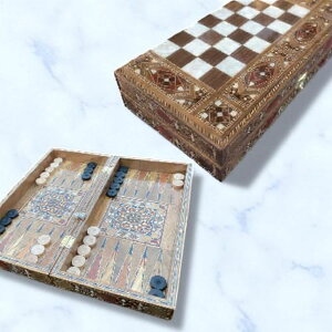 �`�F�X�Z�b�g Premium Inlaid Wood Backgammon & Chess Set ? Handmade Complete Game Board | Luxury Gift for Men, Dad, or Collector �y���s�A���i�z