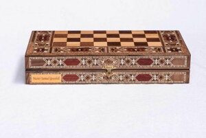 �`�F�X�Z�b�g Luxury Backgammon Chess Set for Adults Solid Inlaid Wood Complete Game Board Handmade Game Sets - Gift for Dad, Husband, Birthday �y���s�A���i�z