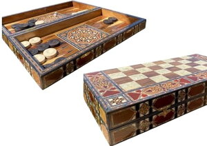 �`�F�X�Z�b�g Luxury Backgammon Chess Sets for Adults Solid Inlaid Wood Complete Game Board Handmade Game Sets - Gift for Dad, Husband, Son, Birthdays �y���s�A���i�z
