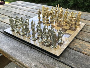 �`�F�X�Z�b�g Luxury Chess Set Hand Crafted Mythology Chess Pieces Handmade Wooden Chess Board, Decorative Gift Idea for Dad, Husband, Son and Birthday, Anniversary �y���s�A���i�z