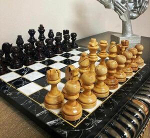 �`�F�X�Z�b�g Wooden Chess Set for Adult Wood Chess Board Handmade Staunton Hand Carved Natural Wooden Chess Pieces Gift idea for Dad, Husband, and Anyone for Birthday �y���s�A���i�z