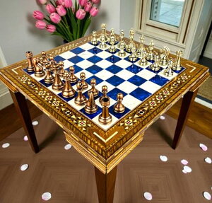 �`�F�X�Z�b�g Premium Handmade Chess Set ? Carved Metal Pieces & Luxury Wooden Board | Elegant for Men, Dad, Husband, or Collector �y���s�A���i�z