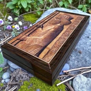 �`�F�X�Z�b�g XL 19.6 Wooden Backgammon Set ? Handmade Persian King Design | Foldable Board with Chess Pieces | Luxury Gift for Dad & Game Lovers �y���s�A���i�z