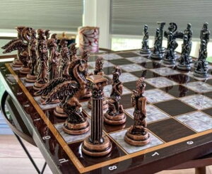 �`�F�X�Z�b�g Chess Set for Adults Large Antique Pegasus Chess Pieces Handmade Solid Wooden Chess Board, Gift for Dad, Husband, Son and Anyone for Birthday, Anniversary �y���s�A���i�z