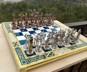 �`�F�X�Z�b�g Personalized Chess Set for Adults X Large Greek Mythology Chess Pieces Handcrafted Chessmen and Chess Board, Gift Idea for Him, Dad and Anyone for Birthday's �y���s�A���i�z