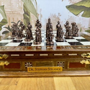�`�F�X�Z�b�g Luxury Chess Set British Medieval Age Themed14 Board Personalized Wooden Chess and Checkers Board Medieval Times, Gift Idea for Him, Dad, and Anyone for Birthday, Anniversary �y���s�A���i�z