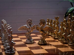 �`�F�X�Z�b�g Luxury Chess Set Antique Pegasus Brass Chess Pieces Handmade Solid Wooden Chess Board, Gift Idea for Dad, Husband, Son and Anyone for Birthday, Anniversary �y���s�A���i�z
