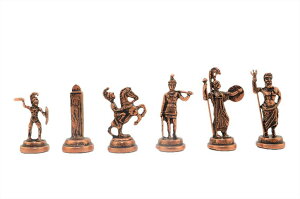 �`�F�X�Z�b�g Metal Chess Pieces Medium Greek Zeus Figures,Handmade Pieces King 2.75 inc(Only 32 Chess Pieces,without Board) �y���s�A���i�z