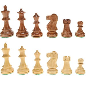 �`�F�X�Z�b�g WE Games English Staunton Wooden Chess Pieces, Weighted, Handpolished, Sheesham and Kari Wood, 4 in. King �y���s�A���i�z