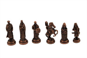 �`�F�X�Z�b�g Metal Chess Pieces Historical Seljuks-Byzantine Figures,Handmade Pieces(Only 32 Chess Pieces,Without Board) (Antique Copper) �y���s�A���i�z