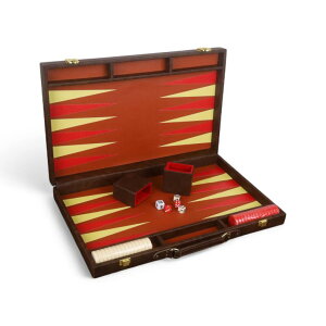 �`�F�X�Z�b�g Royal Chess Mall 18 Backgammon Set ? Textured Chocolate Brown Leatherette Luxury Travel Case with Playing Pieces & Dice, Portable Board Game Gift �y���s�A���i�z
