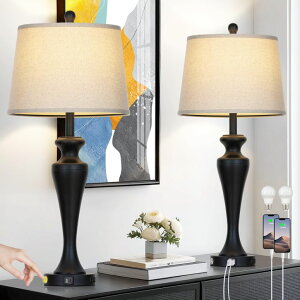 �T�t�@���B�� safavieh �e�[�u�������v �T�t�@�r�� �T�t�@���B�A luxeflow 30 Black Table Lamps Set of 2, Touch Control Tall Living Room Lamp with USB A+C Ports and AC Outlet, 3-Way Dimmable Bedside Lamps for Nightstand, Modern Metal B 