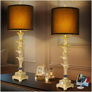 �T�t�@���B�� safavieh �e�[�u�������v �T�t�@�r�� �T�t�@���B�A Table Lamps Set of 2 for Living Room, 3-Way Dimmable Touch Buffet Lamps with USB A+C Ports, Gold Leaf Finish Bedside Lamps with Black Linen Shades, Modern Nightstand Lamp 