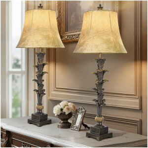 �T�t�@���B�� safavieh �e�[�u�������v �T�t�@�r�� �T�t�@���B�A Table Lamps Set of 2 for Living Room, 33'' Tall Bedside Table Lamps with 3 Way Dimmable Bulbs, Farmhouse Buffet Lamps with Laux Leather Shades, Vintage Brown Desk Lamps f 