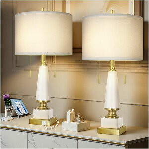 �T�t�@���B�� safavieh �e�[�u�������v �T�t�@�r�� �T�t�@���B�A KIVDITZO 26 Bedside Table Lamps Set of 2, Ceramic Lamps for Living Room Nightstand with USB A+C Ports, Pull Chains Dual Switch, Modern Lamp with Linen Shade for Bedroom 